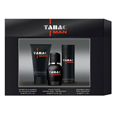 Tabac® Man | Trio Set - kraftvoll-maskuline Duftkomposition mit intensiv würziger Ausstrahlung | 30ml Eau de Toilette, 75ml Duschgel & 50ml Deodorant Spray von Tabac Original