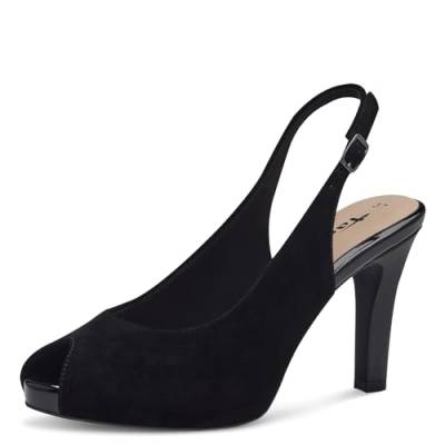 Tamaris Damen Peeptoe-Pumps Leder Banana-Absatz; BLACK/schwarz; 39 EU von Tamaris