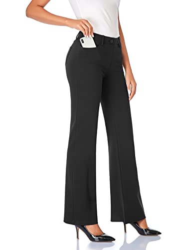 Tapata Damen 71cm/76cm/81cm/86cm Bootcut Stretch-Hose mit 4 Taschen, Tall/Lang/Regulär/Petite Für Büro Business Alltag Elegante Hose 81cm Schwarz L von Tapata