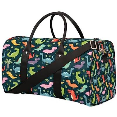 Süße Dino Tier Reisetasche, Weekender Taschen für Frauen Reisen, Turnbeutel, Handgepäck Taschen für Flugzeuge, Duffle Bag für Männer Reisen, Weekender Tasche, Niedliches Dino-Tier von Tavisto