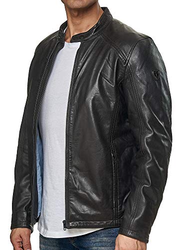 Tazzio Herren Jacke Lederjacke Echtleder Leder Übergangsjacke 19707 (Schwarz, XXL) von Tazzio