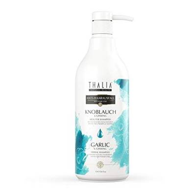 Thalia Knoblauch & Ginseng Shampoo 1L (1000ml), Anti-Haarausfall Shampoo, geruchsneutral, für Männer und Frauen, ohne Silikon, VEGAN, beruhigt die Kopfhaut, Naturprodukt, 100% natürlich… von THALIA