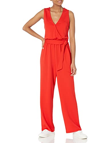 The Drop Ärmelloser Wickel Caralynmirand Jumpsuits, Feuerrot, XS von The Drop