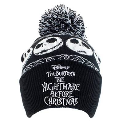 The Nightmare Before Christmas Unisex Nightmare Before Christmas-Beanie Pom-Basic Snow Kappe, Mehrfarbig, One Size von The Nightmare Before Christmas