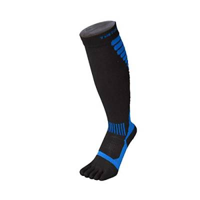 TOETOE® - Sport - Kompression Kniehoch Zehensocken (Schwarz-Blau, 36-39) von TOETOE