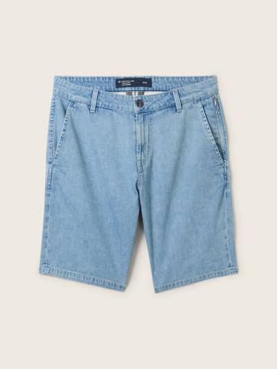 TOM TAILOR Herren Josh Chino Shorts, blau, Uni, Gr. 29 von Tom Tailor