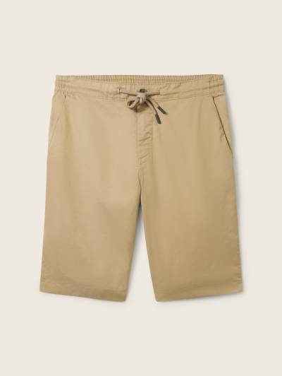 TOM TAILOR Herren Tech Chino Shorts, braun, Uni, Gr. 33 von Tom Tailor