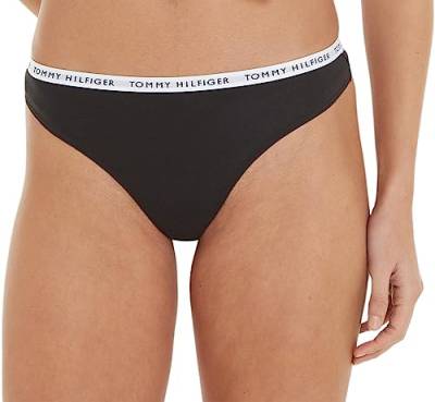 Tommy Hilfiger Damen 3er Pack Strings Tangas, Schwarz (Black/Black/Black), L von Tommy Hilfiger