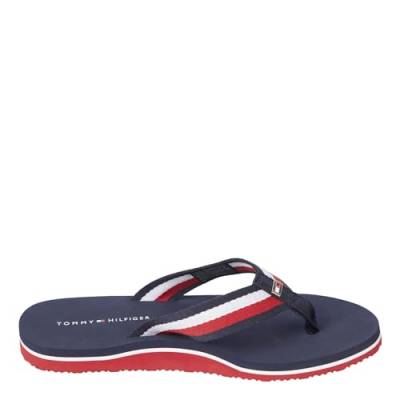 Tommy Hilfiger Damen Corporate Beach Sandal FW0FW07986 Flip-Flop, Blau (Red White Blue), 38 EU von Tommy Hilfiger