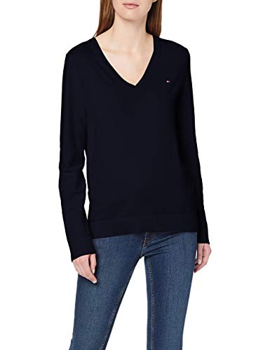 Tommy Hilfiger Damen Pullover Heritage Elegant, Blau (Midnight), S von Tommy Hilfiger