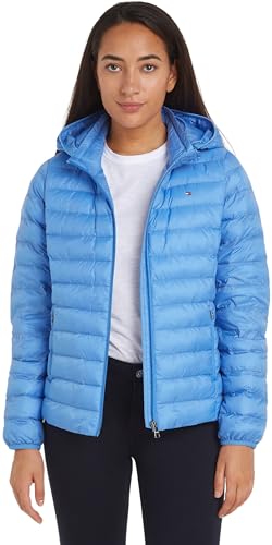 Tommy Hilfiger Damen Jacke Padded Global Stripe Jacket Übergangsjacke, Blau (Blue Spell), XL von Tommy Hilfiger