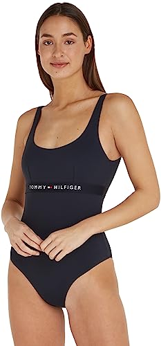 Tommy Hilfiger Damen Badeanzug One Piece Cut-out, Blau (Desert Sky), S von Tommy Hilfiger