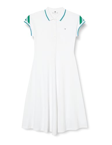 Tommy Hilfiger Damen Polokleid Kurzarm, Weiß (Th Optic White), XS von Tommy Hilfiger