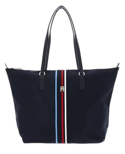 Tommy Hilfiger Damen Poppy Tote Corp AW0AW15981 Tragetasche, Blau (Space Blue) von Tommy Hilfiger