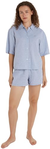 Tommy Hilfiger Damen Pyjama-Set Short Sleeve Kurz, Blau (Horizon Stripes Blue), S von Tommy Hilfiger