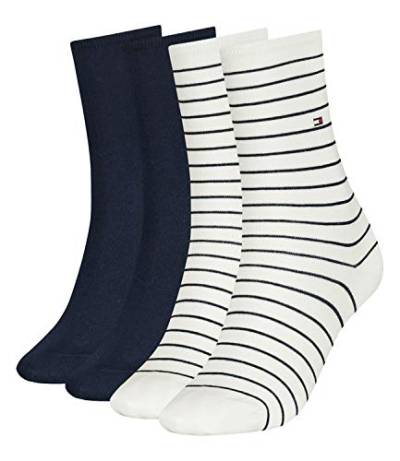 Tommy Hilfiger Damen Strümpfe Small Stripe Socks 100001494 2 Paar, Größe:35-38, Artikel:-002 off white von Tommy Hilfiger