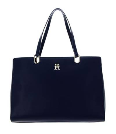 Tommy Hilfiger Damen Tasche TH Timeless Satchel mit Innentaschen, Blau (Space Blue), Einheitsgröße von Tommy Hilfiger