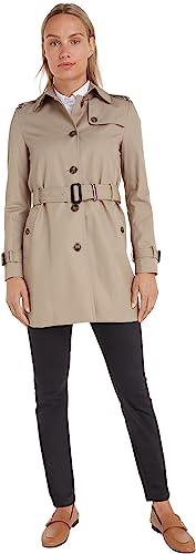 Tommy Hilfiger Damen Jacke Heritage Single Breasted Trench Übergangsjacke, Beige (Medium Taupe), S von Tommy Hilfiger