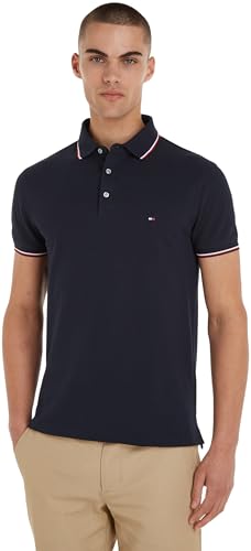 Tommy Hilfiger Herren Poloshirt Kurzarm 1985 Rwb Tipped Slim Polo Slim Fit, Blau (Desert Sky), M von Tommy Hilfiger