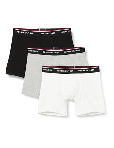 Tommy Hilfiger Herren 3er Pack Boxer Briefs Baumwolle mit Stretch, Mehrfarbig (Black/White/Grey Heather), M von Tommy Hilfiger