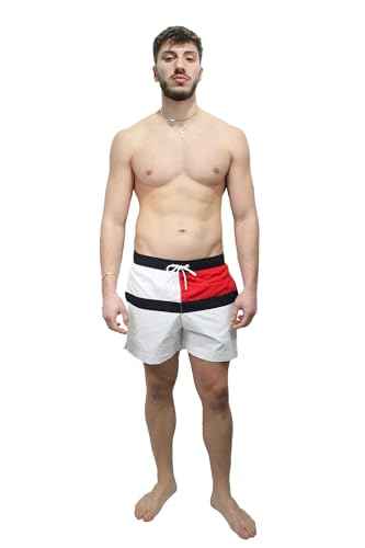 Tommy Hilfiger Herren Badehose Medium Drawstring Lang, Weiß (White), M von Tommy Hilfiger