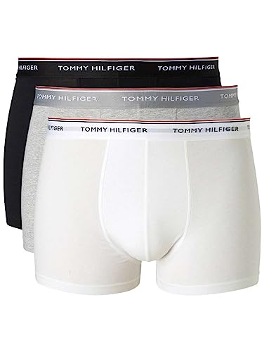 Tommy Hilfiger Herren Boxershort 3 er Pack Classic Stretch Trunk 3Pack / 1U87902157, Gr. 54 (XL), Mehrfarbig (991 Multi / Bright White / Caviar / Grey Heather) von Tommy Hilfiger