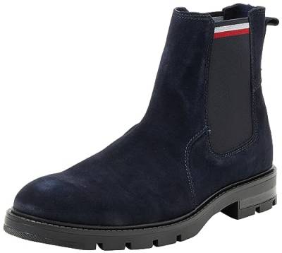 Tommy Hilfiger Herren Low Boot Stiefel Corpoarte Suede Chelsea Wildleder, Blau (Desert Sky), 41 von Tommy Hilfiger