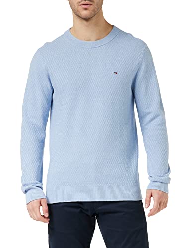 Tommy Hilfiger Herren Pullover Cross Structure Strickpullover, Blau (Sky Cloud/Feather White), 3XL von Tommy Hilfiger