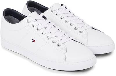 Tommy Hilfiger Herren Cupsole Sneaker Essential Leather Schuhe, Weiß (White), 40 EU von Tommy Hilfiger