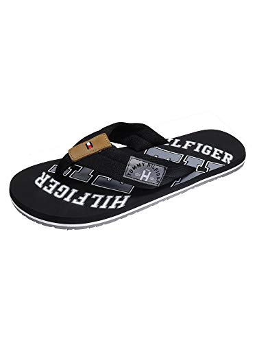 Tommy Hilfiger Herren Flip Flops Essential TH Beach Sandal Badeschuhe, Schwarz (Black), 43 EU von Tommy Hilfiger