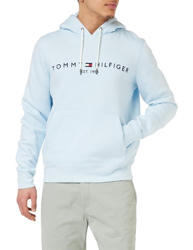 Tommy Hilfiger Herren Hoodie Tommy Logo mit Kapuze, Blau (Keepsake Blue), L von Tommy Hilfiger