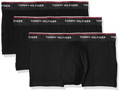 Tommy Hilfiger Herren 3er Pack Boxershorts Low Rise Trunks Baumwolle, Schwarz (Black), S von Tommy Hilfiger