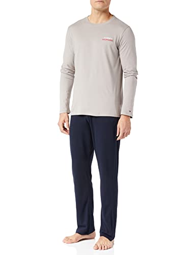 Tommy Hilfiger Herren LS Pant Jersey Set UM0UM02434 Pyjamas, Rot (City Grey/Desert Sky), M von Tommy Hilfiger