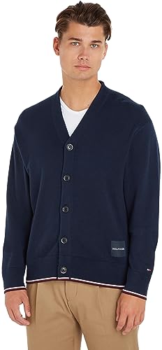 Tommy Hilfiger Herren Cardigan mit Knopfleiste, Blau (Desert Sky), XL von Tommy Hilfiger