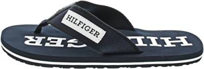 Tommy Hilfiger Herren Patch Hilfiger Beach Sandal FM0FM05024 Flip-Flop, Blau (Desert Sky), 40 EU von Tommy Hilfiger