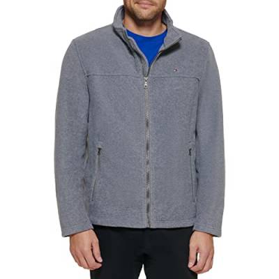 Tommy Hilfiger Herren Klassische Polar Reißverschluss vorne Fleecejacke, Deep Light Grey, M von Tommy Hilfiger