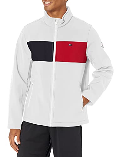 Tommy Hilfiger Herren Retro Sport Soft Jacket Shell-Jacke, Ice/Two Tone Flag, X-Groß von Tommy Hilfiger