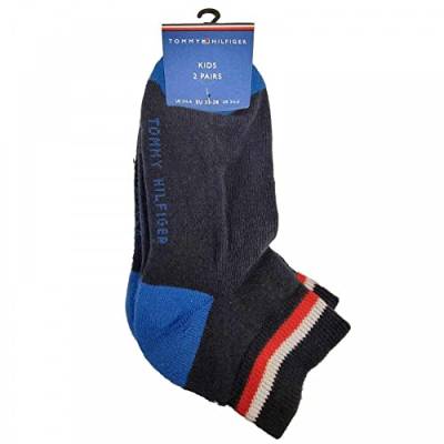 Tommy Hilfiger Iconic Kids' Sports Quarter (2 pack) Socks, midnight blue, 31/34 (2er Pack) von Tommy Hilfiger
