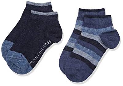 Tommy Hilfiger Unisex Kinder TH KIDS BASIC STRIPE QUARTER 2P Socken, 2er pack, Blau (jeans 356), 39-42 von Tommy Hilfiger