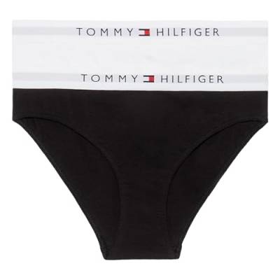 Tommy Hilfiger Mädchen 2er Pack Slips Unterwäsche, Mehrfarbig (White / Black), 6-7 Jahre von Tommy Hilfiger