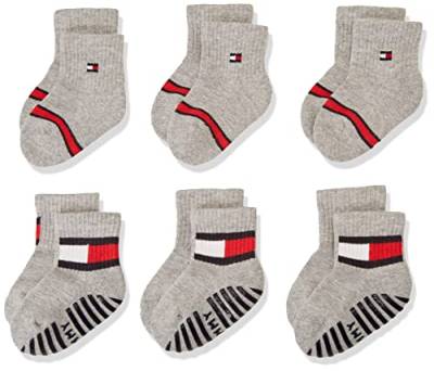 Tommy Hilfiger Unisex-Baby Flag Sock 6 Pack Ecom, Grau, 15-18 von Tommy Hilfiger