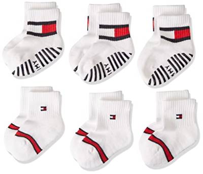Tommy Hilfiger Unisex Baby Flag Sock 6 Pack Ecom, Weiß, 15/18 EU von Tommy Hilfiger