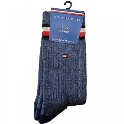 Tommy Hilfiger Unisex Kinder Tommy Hilfiger Iconic Kids' Sports Socken (2 Pack), jeans, 31-34 von Tommy Hilfiger