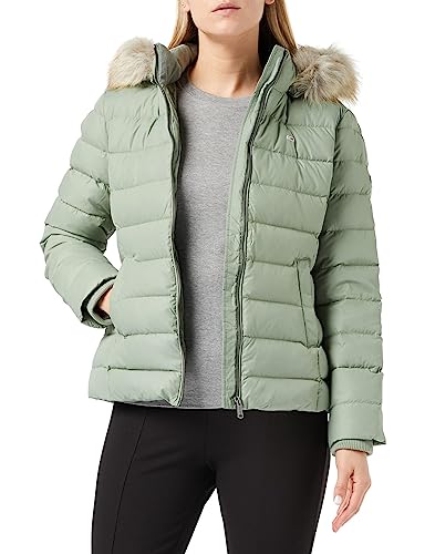 Tommy Jeans Damen Daunenjacke Basic Winter, Grün (Dusty Sage), XXS von Tommy Jeans