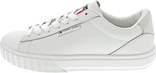 Tommy Jeans Damen Cupsole Sneaker Schuhe, Weiß (Ecru), 40 EU von Tommy Hilfiger