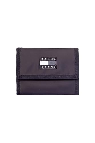 Tommy Jeans - Herren Trifold Geldbörse mit Klettverschluss, Schwarz , one_size, Zeitgenössisch von Tommy Jeans