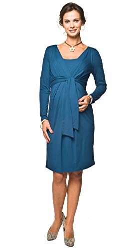 Torelle Maternity Wear Damen 2in1 Umstandskleid mit Stillfunktion, Modell: Blufi, Langarm, indygo, S von Torelle Maternity Wear