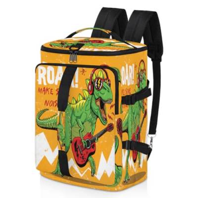 Dinosaurier-Gitarren-Sport-Rucksack für Männer und Frauen, Rock-Dinosaurier-Wochenendtasche mit Schuhfach, Tragetasche, Übernachtungstasche, 47,5 l, für Sport, Fitnessstudio, Reisen, farbe, 47.5L, von TropicalLife