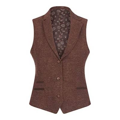 TruClothing.com Damen Tweed Anzug Blazer Hose Weste Fischgrät Wolle Vintage Rust Braun - Kamel 40 von TruClothing.com