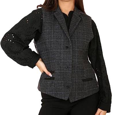 TruClothing.com Damen Tweed Weste Blazer Anzug Grau Klassisch Vintage Ellenbogen Patche1920s - Grau Weste 40 von TruClothing.com